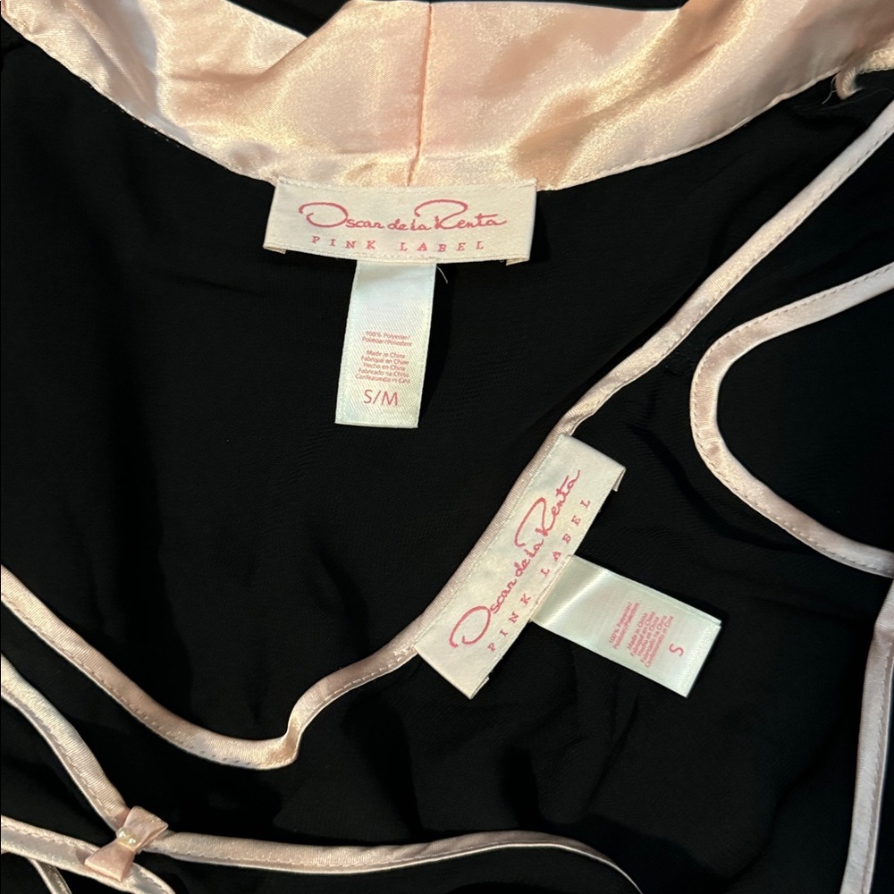Oscar de la Renta 2 Pc Lingerie Robe Set Embroidered Floral Pink Label S S/M NWT - Picture 7 of 14